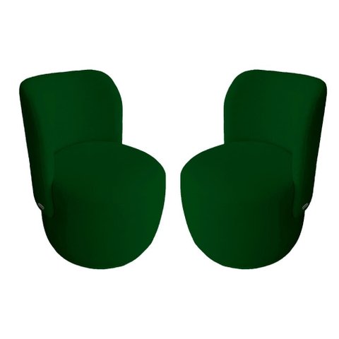 Kit Poltrona Sala Bia Bouclê Verde - Vallisa Decor