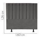 Ver imagem 3 de Cabeceira Cama Box Queem Estofada Carla 160cm Suede:cinza Escuro