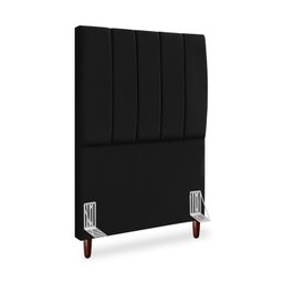 Cabeceira Estofada Cama Box Solteiro Carla 90cm com Frame Suede:preto - 2