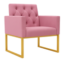 Ver imagem 3 de Poltrona Decorativa para Estúdios e Consultório Base Metal Rose