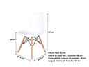 Ver imagem 3 de Kit 4 Cadeiras Fixas Concha Eifel Branca