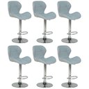 Ver imagem 1 de Kit 06 Banquetas Slim Estofada Giratória com Regulagem de Altura - Cinza