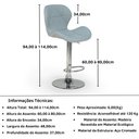Ver imagem 5 de Kit 06 Banquetas Slim Estofada Giratória com Regulagem de Altura - Cinza
