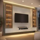 Ver imagem 1 de Rack com Painel TV até 75 Polegadas 2 Cristaleiras LED e Portas Reflecta 100% MDF 270CMX217CM Astro