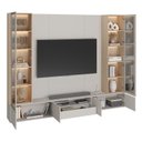 Ver imagem 5 de Rack com Painel TV até 75 Polegadas 2 Cristaleiras LED e Portas Reflecta 100% MDF 270CMX217CM Astro