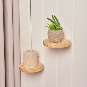 Prateleiras Decorativas Redondas de Madeira P