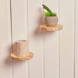 Prateleiras Decorativas Redondas de Madeira P - 4