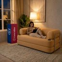 Ver mais imagens de Sofá Cama Orbe 1,90m Xpand Tech Tecido Boucle Caramelo Cama Inbox