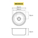 Ver imagem 2 de Resistência À Corrosão! Cuba Redonda de Inox C/ Aço 304 - 30x15cm