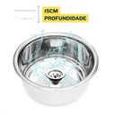 Ver imagem 4 de Resistência À Corrosão! Cuba Redonda de Inox C/ Aço 304 - 30x15cm
