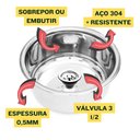 Ver imagem 3 de Resistência À Corrosão! Cuba Redonda de Inox C/ Aço 304 - 30x15cm