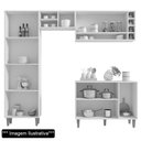Ver imagem 3 de Cozinha Modulada Completa 230cm com Balcão e Armário Aéreo Vanessa Cinza Escuro - Ajl Móveis
