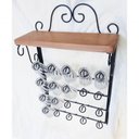 Ver imagem 4 de Porta Copos de Parede Rústico Ferro e Madeira Artesanal para 20 Copos