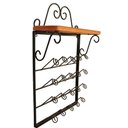 Ver imagem 3 de Porta Copos de Parede Rústico Ferro e Madeira Artesanal para 20 Copos