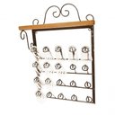 Ver imagem 6 de Porta Copos de Parede Rústico Ferro e Madeira Artesanal para 20 Copos