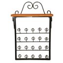 Ver imagem 1 de Porta Copos de Parede Rústico Ferro e Madeira Artesanal para 20 Copos