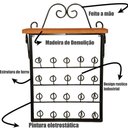 Ver imagem 2 de Porta Copos de Parede Rústico Ferro e Madeira Artesanal para 20 Copos