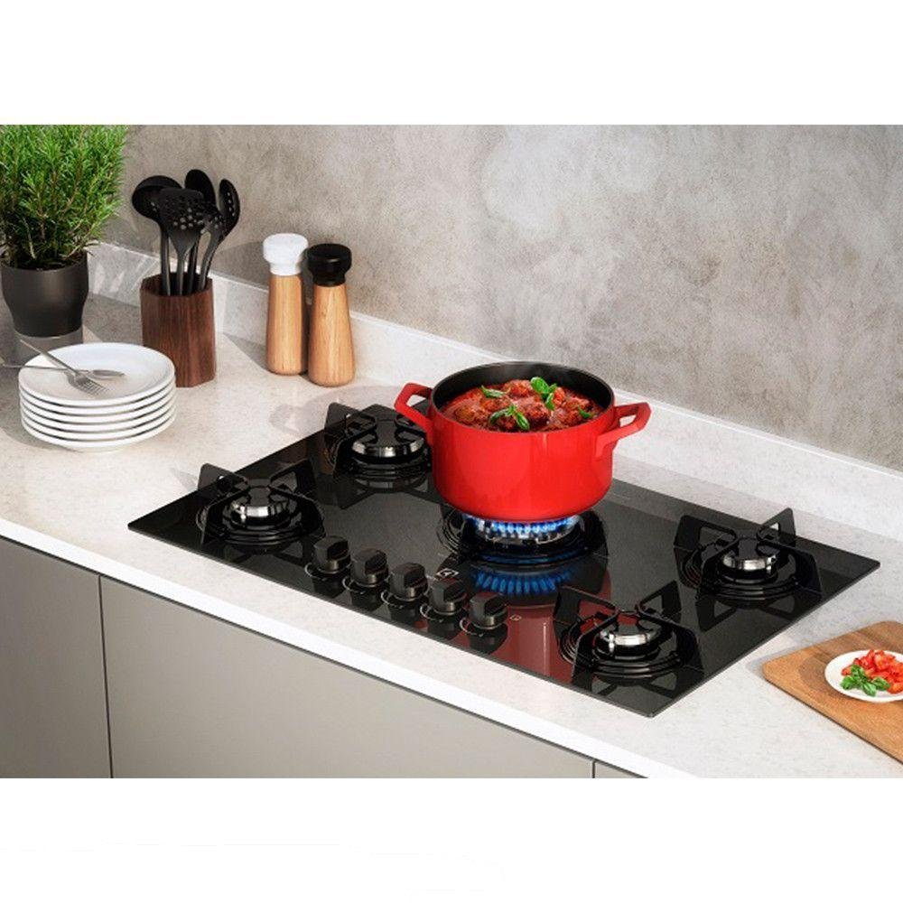 Cooktop A Gás 5 Bocas Tripla Ke5tp Electrolux Preto 110V MadeiraMadeira