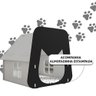 Casinha Esconderijo Para Gato Com Colchão 100% MDF Branca Preto Malu Shop Jm - 3