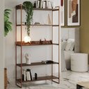Ver imagem 1 de Estante Livreira Industrial Guaecá 180x95 Multiuso para Sala e Quarto Decor - Cobre/imbuia