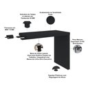 Ver imagem 4 de Mesa de Apoio Lateral para Escritório Tamburato Atria Executiva A02 Preto - Lyam Decor