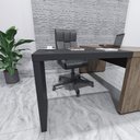Ver imagem 2 de Mesa de Apoio Lateral para Escritório Tamburato Atria Executiva A02 Preto - Lyam Decor