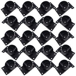 Kit 20 Chapinhas Chapa Inclinada 15º com Tubo Fixação Pés Palito Rosca 5/16 Preta