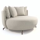 Ver imagem 3 de Poltrona Redonda Decorativa 2 Lugares com Almofadas 150cm Soho