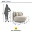 Ver imagem 4 de Poltrona Redonda Decorativa com 6 Almofadas 150cm Soho Confort