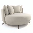 Ver imagem 3 de Poltrona Redonda Decorativa com 6 Almofadas 150cm Soho Confort
