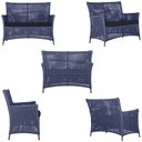 Ver imagem 5 de 2 Sofá Área e Mesa Igapó Alumínio Pintura Preta Corda Náutica Estofado Impermeável Almofada 12 Trama