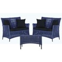 Ver imagem 1 de 2 Sofá Área e Mesa Igapó Alumínio Pintura Preta Corda Náutica Estofado Impermeável Almofada 12 Trama