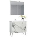 Ver imagem 3 de Gabinete de Banheiro 90cm com Lavatório e Armário Ref 910 Cewal - Branco/thassos