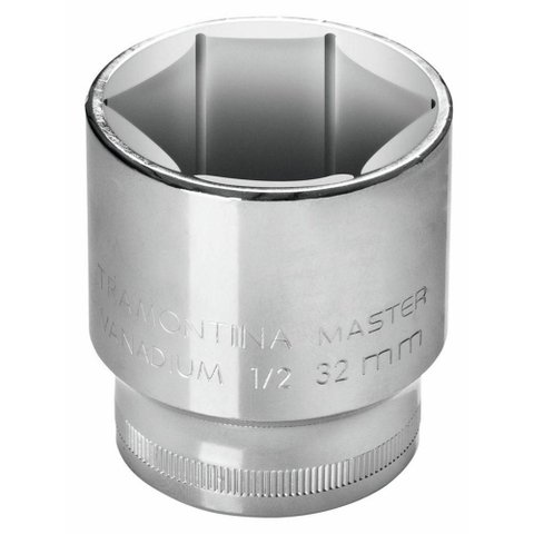 Soquete Sextavado 18 Mm Encaixe 1/2" em Aço Cromo Vanádio com Acabamento Cromado