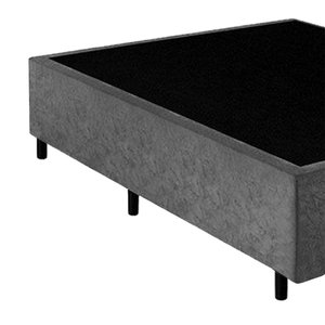 Base Box Casal Santo Box Suede Cinza 40x138x188