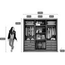 Ver imagem 5 de Guarda Roupa Casal 3 Portas de Correr e 8 Gavetas Arezzo Plus Freijó/fendioff - Novo Horizonte