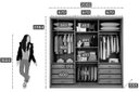 Ver imagem 5 de Guarda Roupa Casal 3 Portas de Correr e 8 Gavetas Arezzo Plus Freijó/fendioff - Novo Horizonte