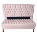 Ver imagem 1 de Cabeceira e Recamier Iza para Cama Box Casal Queen 1.60 - Suede - Sv Decor: Rosa Bebe