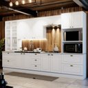 Ver imagem 1 de Cozinha Completa Modulada 6 Peças com Cristaleira Emily Espresso Móveis Branco