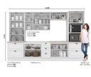 Ver imagem 4 de Cozinha Completa Modulada 6 Peças 100% MDF com Torre Quente 2 Fornos, Cristaleira e Tampo para Cooktop Calcare Americana Branco/HP