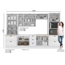 Ver imagem 4 de Cozinha Completa Modulada 6 Peças 100% MDF com Torre Quente 2 Fornos, Cristaleira e Tampo para Cooktop Calcare Americana Branco/HP