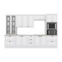 Ver imagem 3 de Cozinha Completa Modulada 6 Peças 100% MDF com Torre Quente 2 Fornos, Cristaleira e Tampo para Cooktop Calcare Americana Branco/HP