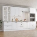 Ver imagem 1 de Cozinha Completa Modulada 6 Peças 100% MDF com Torre Quente 2 Fornos e Cristaleira Americana Henn