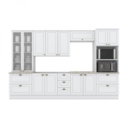 Cozinha Completa Americana 6 Peças 12 Portas 7 Gavetas com Cristaleira  - 2