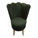 Ver imagem 2 de Cadeira Poltrona Decorativa Pétala Veludo Luxo Premium Pés Retrô Palito Sala e Quarto Verde