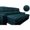 Ver imagem 4 de Sofá Retrátil e Reclinável com Molas Ensacadas Cama Inbox Master 2,52m Tecido Velusoft Petróleo
