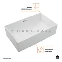 Ver imagem 4 de Cuba de Apoio para Banheiro Retangular Slim Louça Cerâmica 60 Cm Lolita Pingoo.casa - Branco