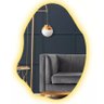 Espelho Grande Orgânico Lapidado Decorativo Sala Hall Parede 70x50 Cm Moderno com Led 3000k - 3