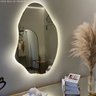 Espelho Grande Orgânico Lapidado Decorativo Sala Hall Parede 70x50 Cm Moderno com Led 3000k - 2