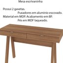 Ver imagem 3 de Mesa Escrivaninha para Escritório Home Office ME4128 MDP Amendoa - Gran Belo